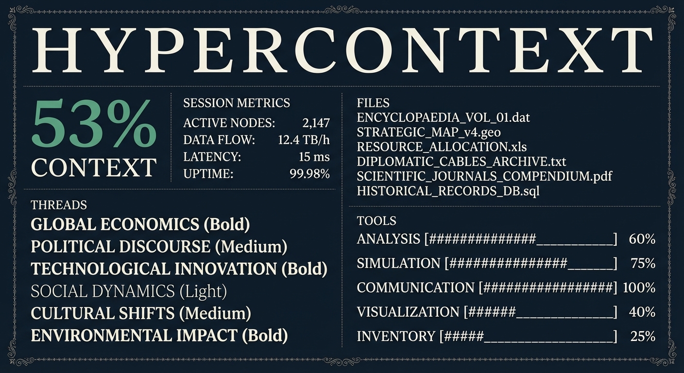 Hypercontext typographic — Swiss design dashboard with pure type and data